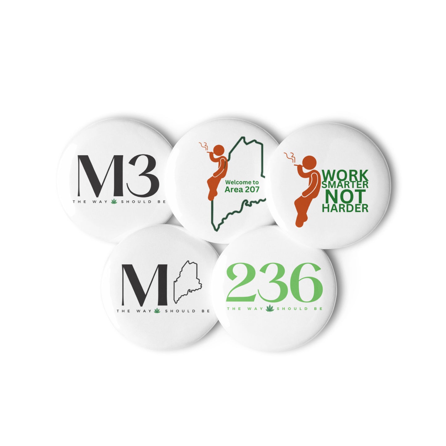 Set of Inspired pin buttons