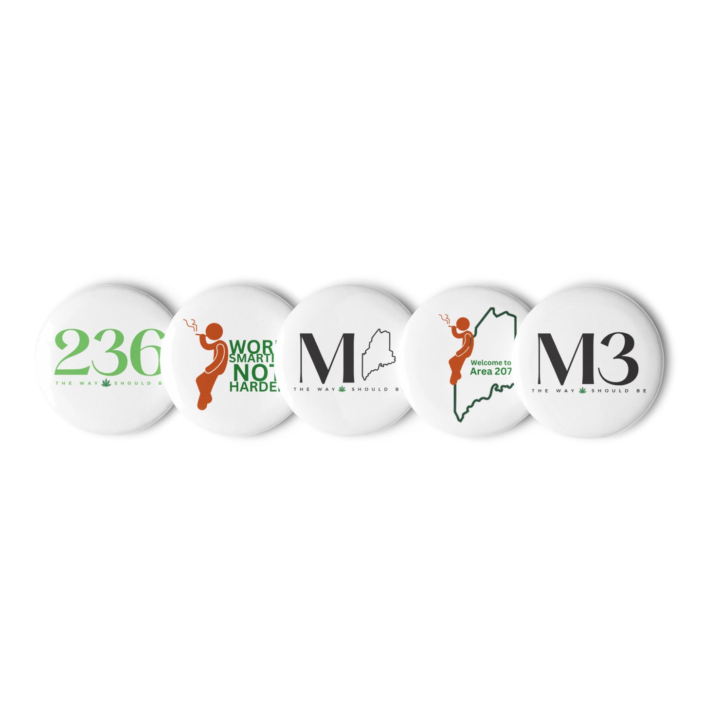 Set of Inspired pin buttons