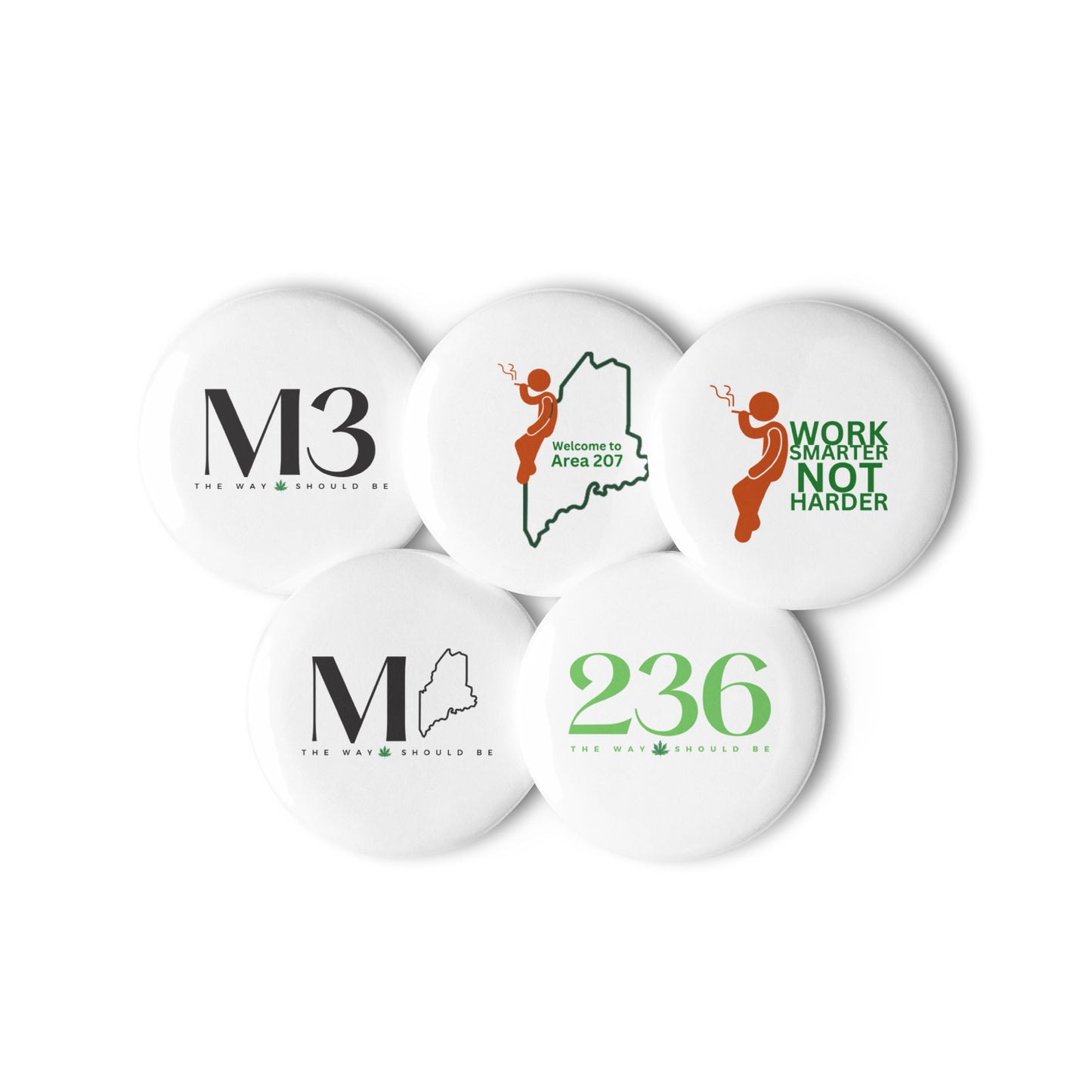 Set of Inspired pin buttons