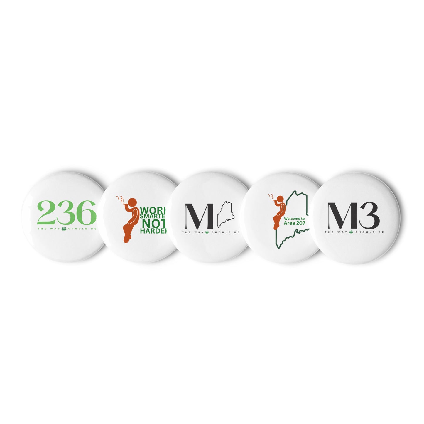 Set of Inspired pin buttons